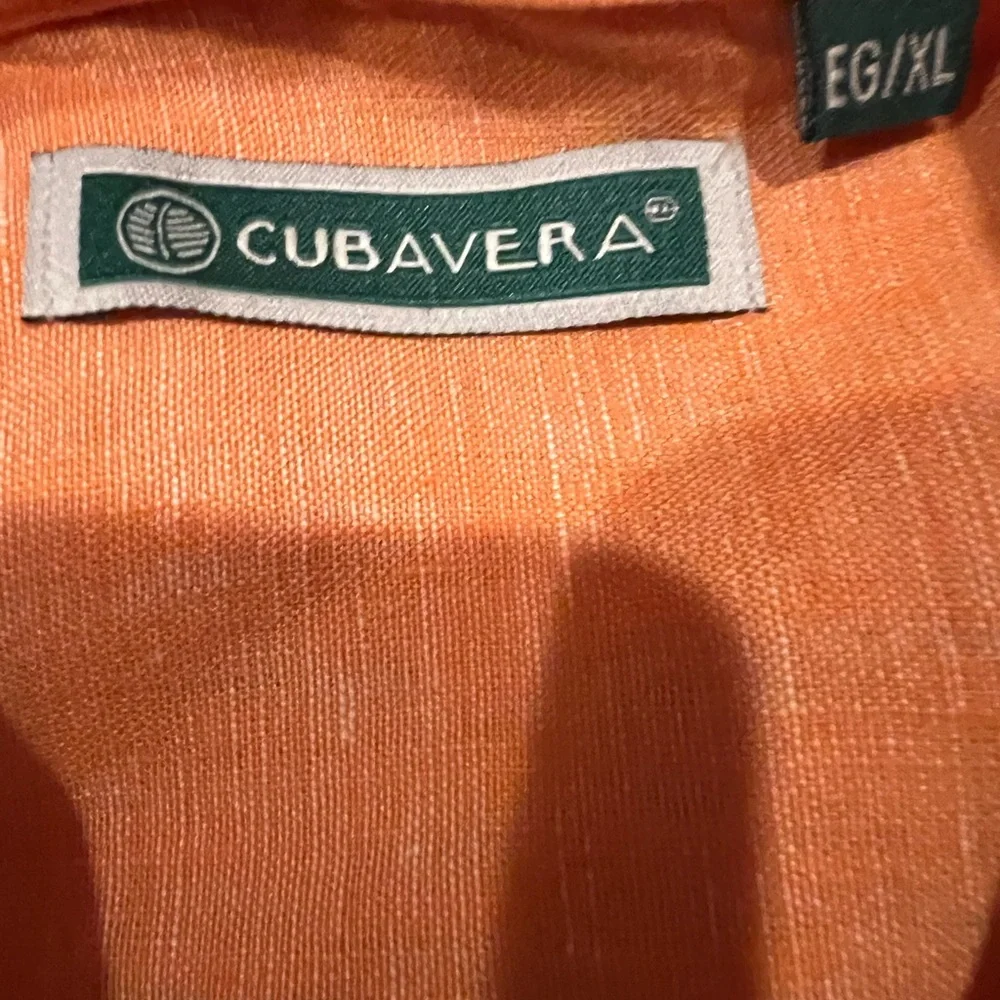 BUNDLE- get 2 Cubavera Men's Casual Button Down Shirts in Orange and Pink - Picture 4 of 6